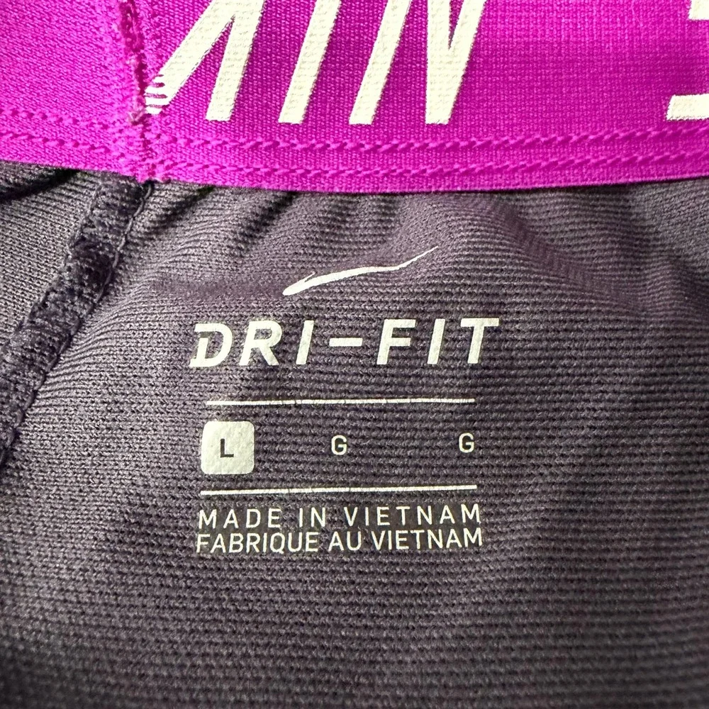 Nike Dri-FIT Womens Running Shorts Grey Pink Size L Athletic Gym